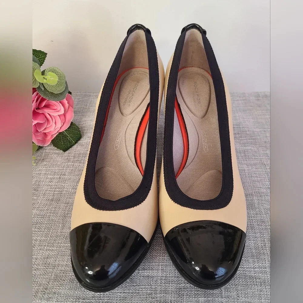 Rockport Total‎ Motion Women's Shoes/ Heels Size 7.5 US Beige Black